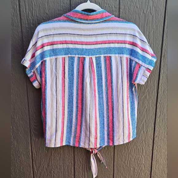 Colorful Striped Button Down Top - Picture 2 of 4